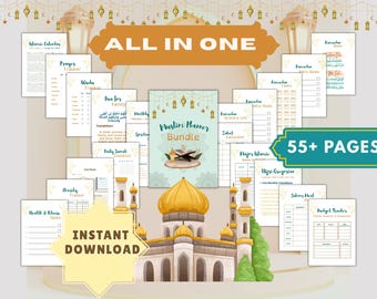 Digital Muslim Planner Bundle: Islamic Calendar, Ramadan Goals (PDF Download)
