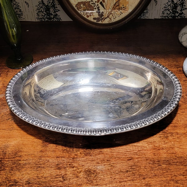 Vintage Wilcox Oval Silver Serving Tray