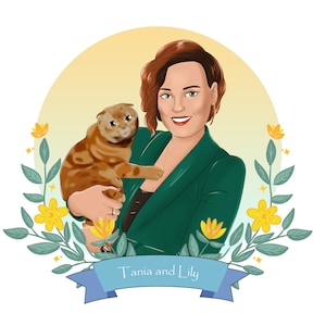 Custom cartoon couple cortrait, cartoon family portrait from photo, beauty logo, personalized pet portrait