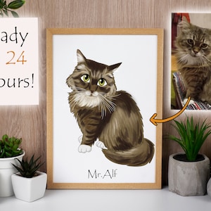 Cartoon pet portrait, digital pet portrait, father day gifts, custom pet portrait, personalized pet portrait, funny pet cartoon