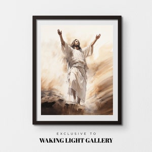 Resurrection Jesus | Christian Art | Bible Art | Jesus Art | Digital Download | Resurrection | Wall Art | Easter |  Risen Lord | lds art