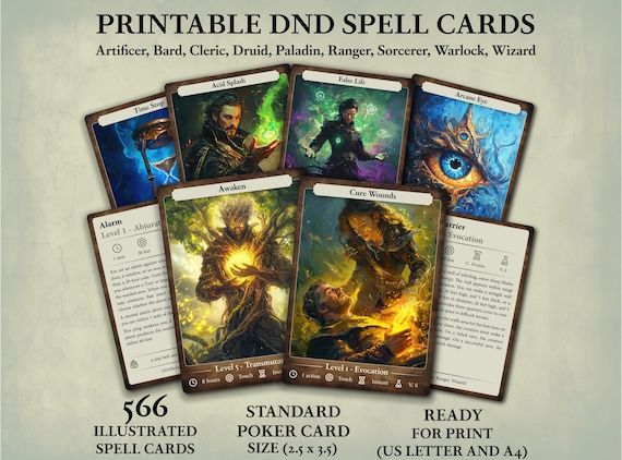 dnd holographic spell cards 408 Printable DnD Spell Cards main image 0