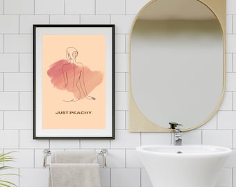 Just Peachy Bathroom Wall Art Decor | Peach Theme | Wall Art