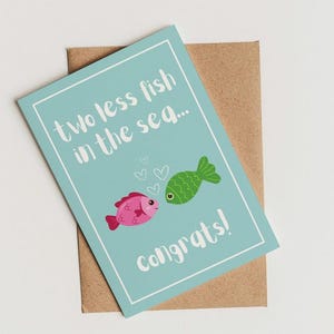 Lustige Hochzeitskarte mit Fischen • Humorvolle Karte zur Hochzeit oder Verlobung • Modern & originell für Paare