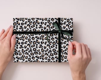 Geschenkpapier Leoprint 50x70cm • Geschenkbogen mit Leoparden Muster in verschiedenen Farben • Stylische Geschenkverpackung Animalprint