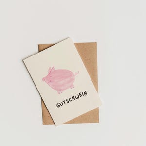 Postkarte "Gutschwein" • Universelle Gutscheinkarte • Schwein als Glücksbringer