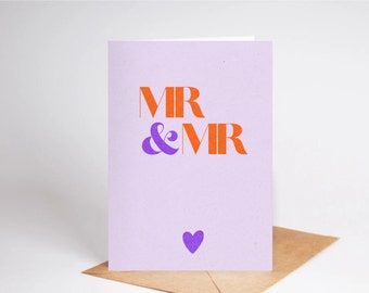 Glückwunschkarte zur Hochzeit für Männer • Karte für schwule Hochzeit • Hochzeitskarte Mr & Mr