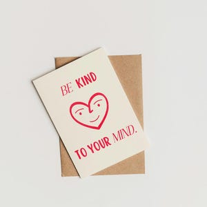 Postkarte "Be kind to your mind" • Mental Health Grußkarte • Karte für Selbstfürsorge und Achtsamkeit