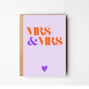 Glückwunschkarte zur Hochzeit für Lesben • Karte für lesbische Hochzeit • Hochzeitskarte Mrs & Mrs für Frauen