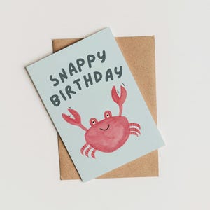 Snappy Birthday • Lustige und einzigartige Geburtstagskarte mit illustrierter Krabbe
