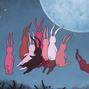 Reproducción de edición limitada de Conejitos y Luna