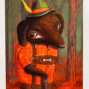 Dog With a Stick limited edition reproduction