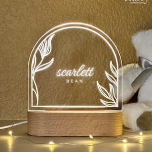 Custom Name Boho Neon Sign for Wedding Baby Shower Gift, Night Light for Kids, Personalized Night LED Light, Birthday Gift, Table Lamp Decor