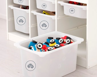 Trofast Sticker | Playroom Labels | Toy Storage Vinyl Decals |  Nursery Organizing Boxes | Montessori | Toy Bin Storage Labels Ikea
