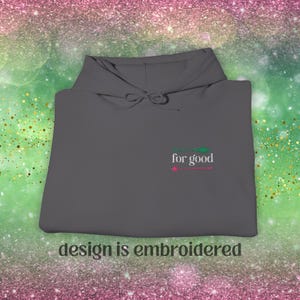 Embroidered For Good Hoodie: Wand & Broom - Dark Colors | Wicked Glinda and Elphaba Sweatshirt