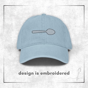 Embroidered &quot;Spare Spoon&quot; Denim Hat | Hat for Spoonies, Chronic Illness Warriors, & Low Spoon Days, Gift for Chronically Ill Friend