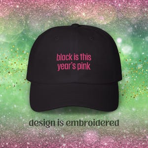 Embroidered Wicked Hat: &quot;Black Is This Year&#39;s Pink&quot; | Popular Lyrics, Glinda the Good Witch Quote