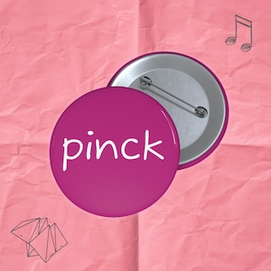 Pink &quot;Pinck&quot; Button Pin | Aaron Tveit Inside Joke, Niche Musical Theater Humor