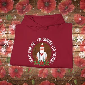 Hadestown Christmas Hoodie | Orpheus Santa Broadway Sweatshirt, Wait for Me I&#39;m Coming To Town