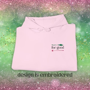 Embroidered For Good Hoodie: Wand & Broom - Light Colors | Wicked Glinda and Elphaba Sweatshirt