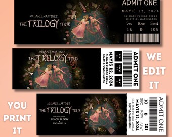 Printable Melanie Martinez Ticket The Trilogy Tour, Music Concert Show Pass, Surprise Gift Reveal,Personalized ticket Melanie Martinez