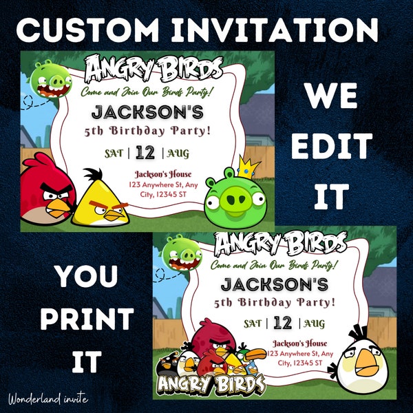 Custom Birthday invitation, Printable birthday invitation, Personalized birthday invite, Custom Party invite, Digital Download