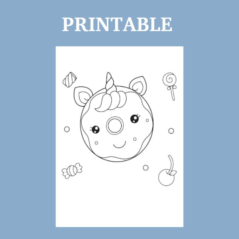 25 Cute Kawaii Coloring Pages for Kids Printable - Etsy