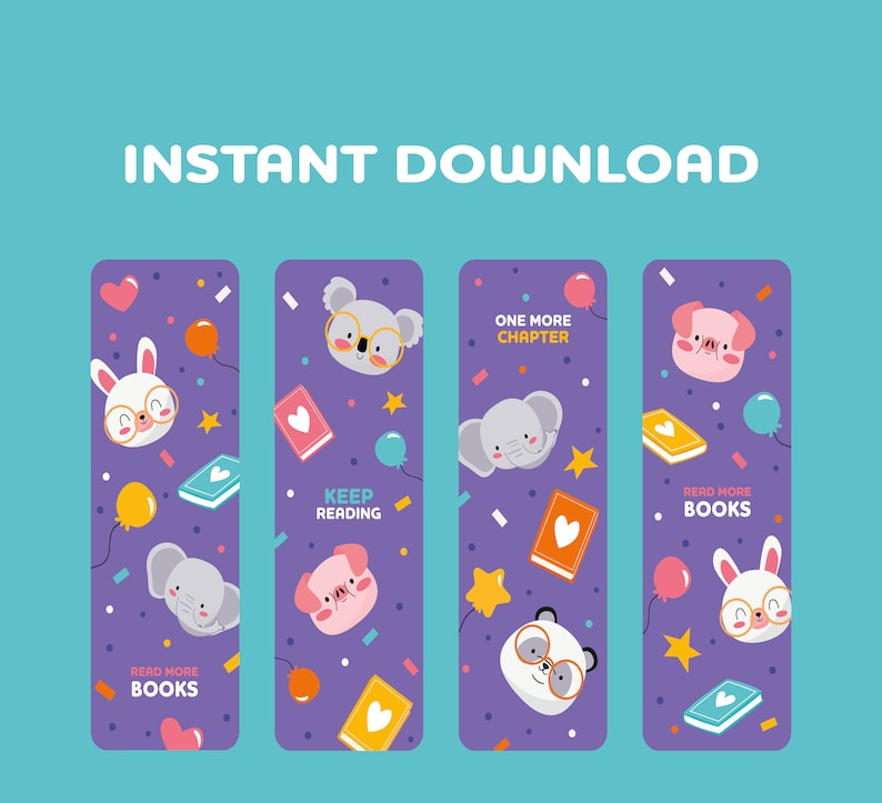Cute Printable Bookmarks for Kids - Etsy