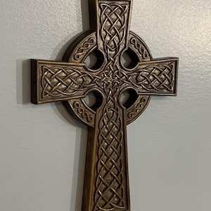 Hand-Carved Wooden Celtic Cross
