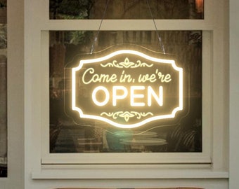 Open Sign For Business Hanging Sign We Are Open Sign Open Neon Sign Open LED Light Open Closed Sign Open Shop Sign Custom Storefront Sign