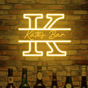 Personalized Bar Neon Sign,Custom Bar Neon Sign,Whiskey Cocktail Tequila Bar Sign, Light Up Bar Sign For Husband,Christmas Gift,Mancave Sign