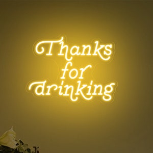 飲んでくれてありがとうネオンサイン、カスタムネオンサイン、バーアート LED ライト、バーカートサイン、ホームバー装飾、ビールショップ装飾、ドリンクウォールアート