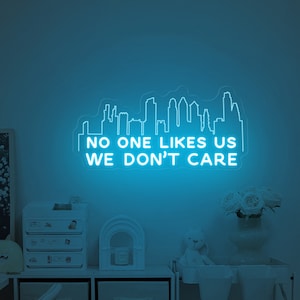 No One Likes Us We Don’t Care Neon Sign,Philly Skyline Neon Sign,Philadelphia Eagles Wall Decor ,Philadelphia Decor,Phillies Fan Father Gift image 5