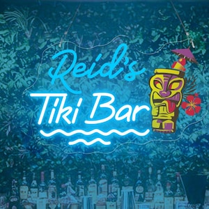 Custom Tiki Bar Name Neon Sign,Tiki Bar Led Decor,Father&#39;s Day Gift for Dad,Man Cave Pub Club Decor, Business Sign light,Restaurant Wall Art