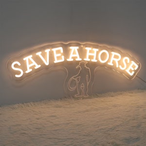 Save a horse neon sign, Cowboy themed party sign, Bar Wall Decor Sign, Home Decor, Western Rodeo decor, mancave neon sign, Cowboy room decor