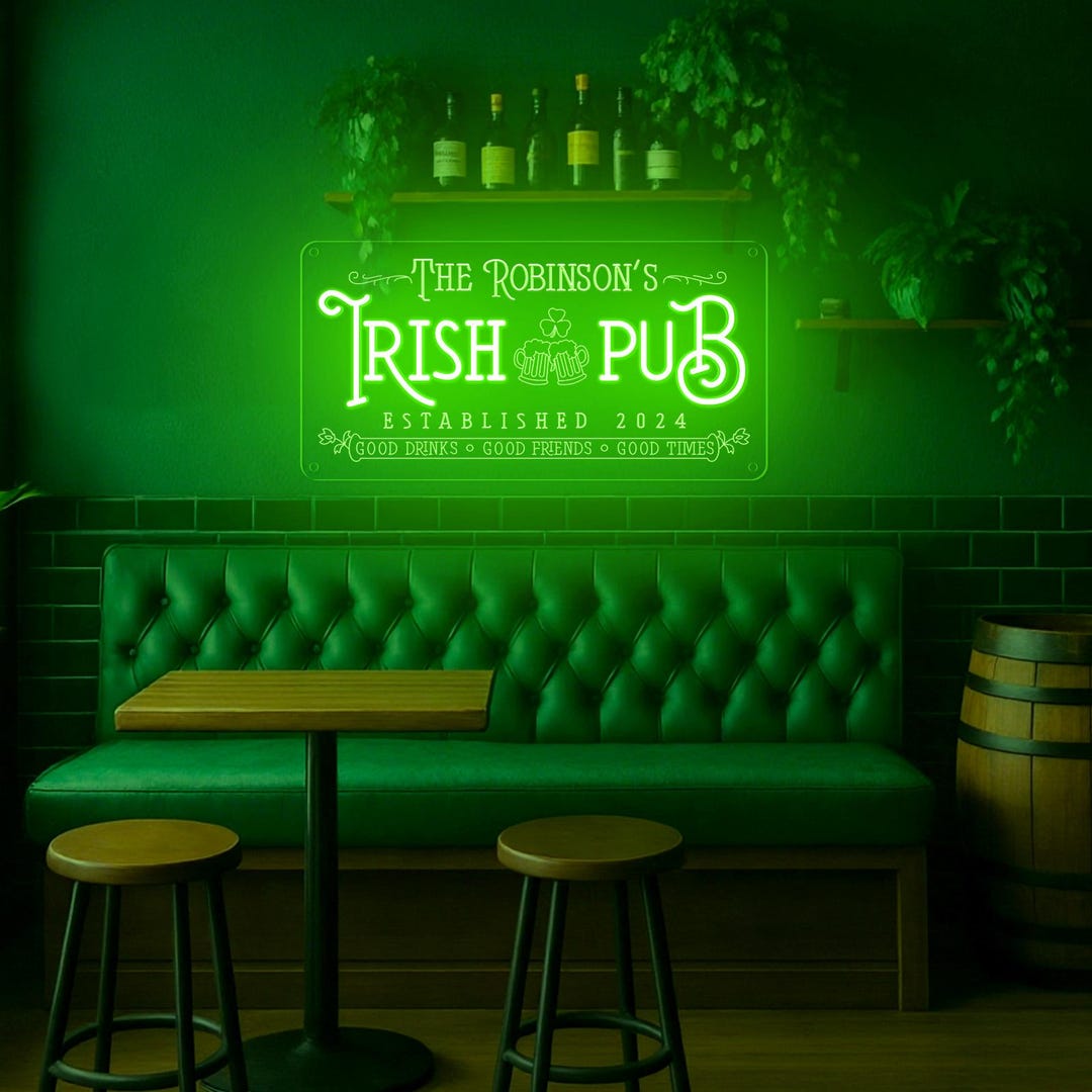 Custom Irish Pub Neon Sign, Irish Pub Decor,decor for Irish,custom ...