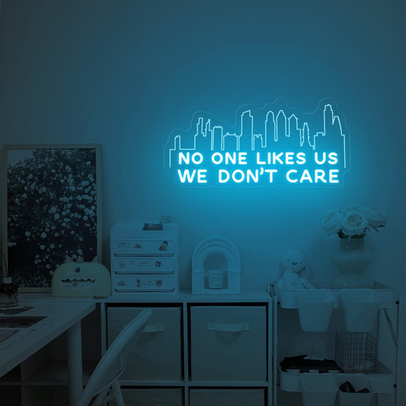 No One Likes Us We Don’t Care Neon Sign,Philly Skyline Neon Sign,Philadelphia Eagles Wall Decor ,Philadelphia Decor,Phillies Fan Father Gift image 5