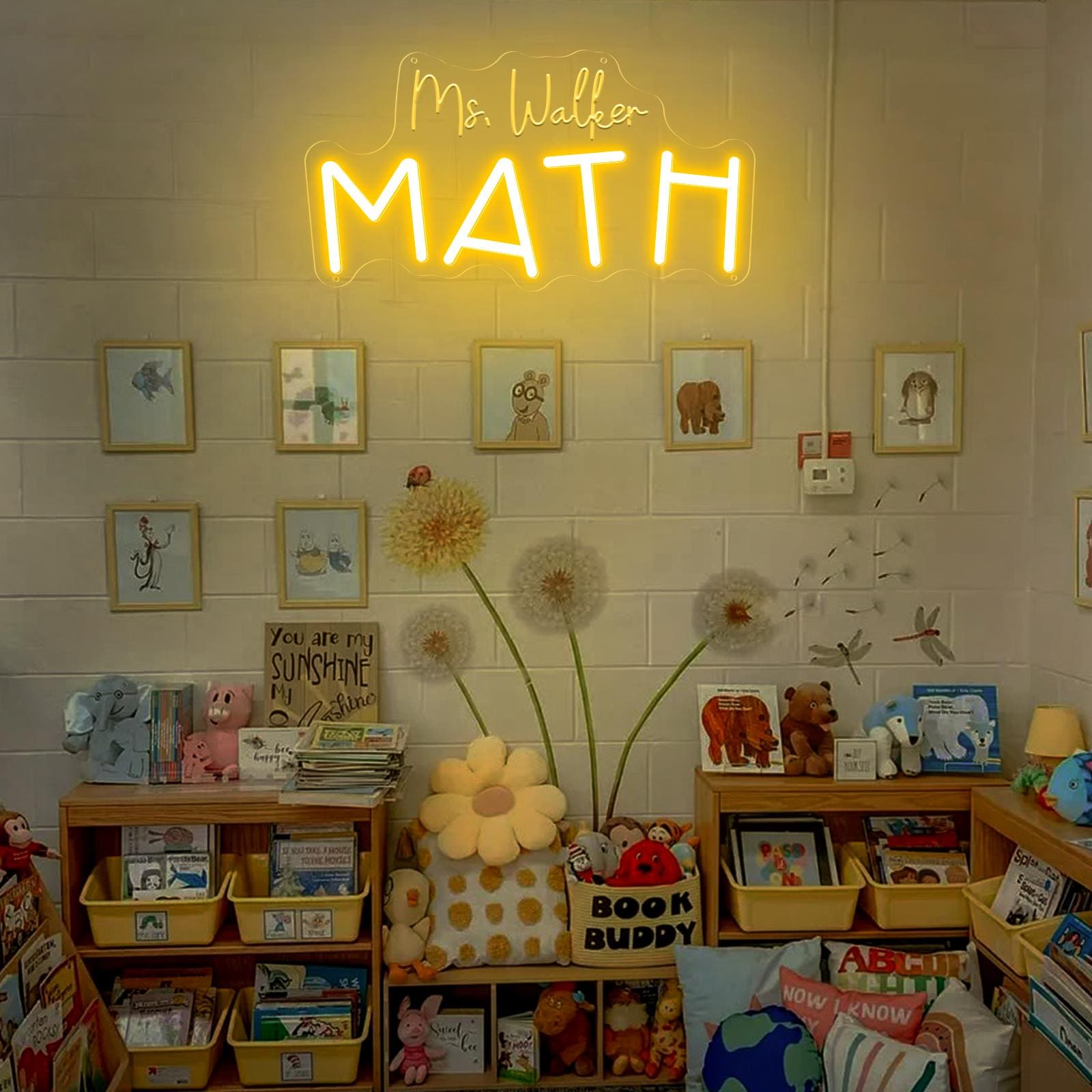 Custom Math Classroom Neon Sign, Personalized Math Teacher Sign, Math ...