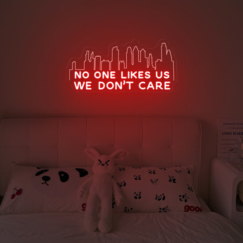 No One Likes Us We Don’t Care Neon Sign,Philly Skyline Neon Sign,Philadelphia Eagles Wall Decor ,Philadelphia Decor,Phillies Fan Father Gift image 7