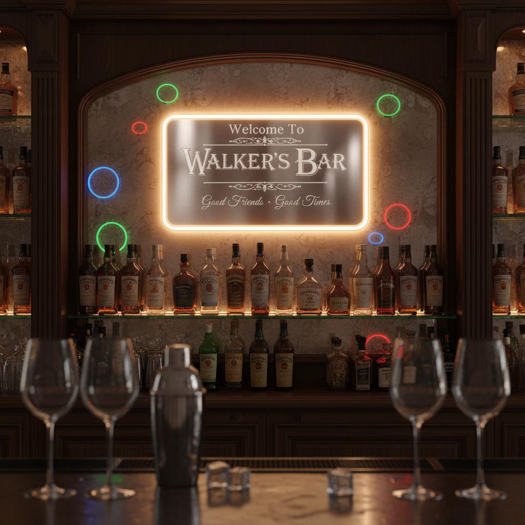 Personalized Bar Mirror Neon Sign, Bar Mirror Decor, Personalized Light ...