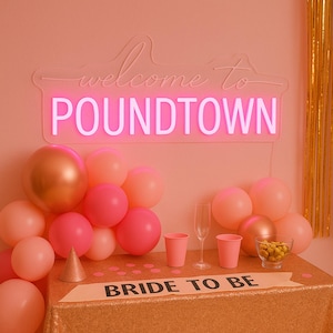 Welcome to Poundtown Neon Sign, Bachelor Room Decor Sign, Master Bedroom, Funny Wall Art Sign, Funny Bedroom Sign, Farmhouse Decor