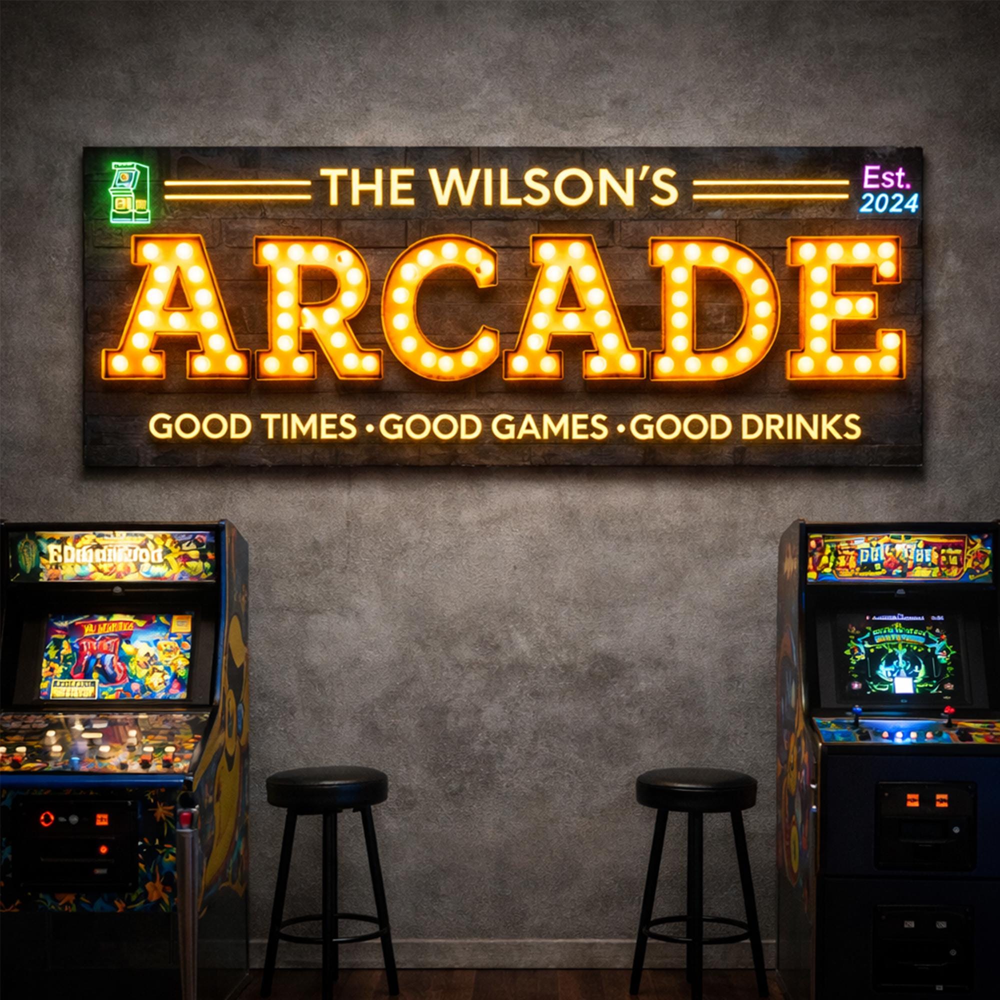 Custom Arcade Marquee Sign, Custom Game Room Led Sign, Man Cave Decor ...