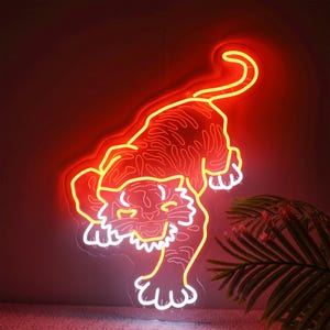 Tiger Neon Sign, Anime Tiger Neon Sign, Animals Sign, Man Cave Wall Decor, Animal Neon Light, Personalized Gift, Wildlife Wall Decor