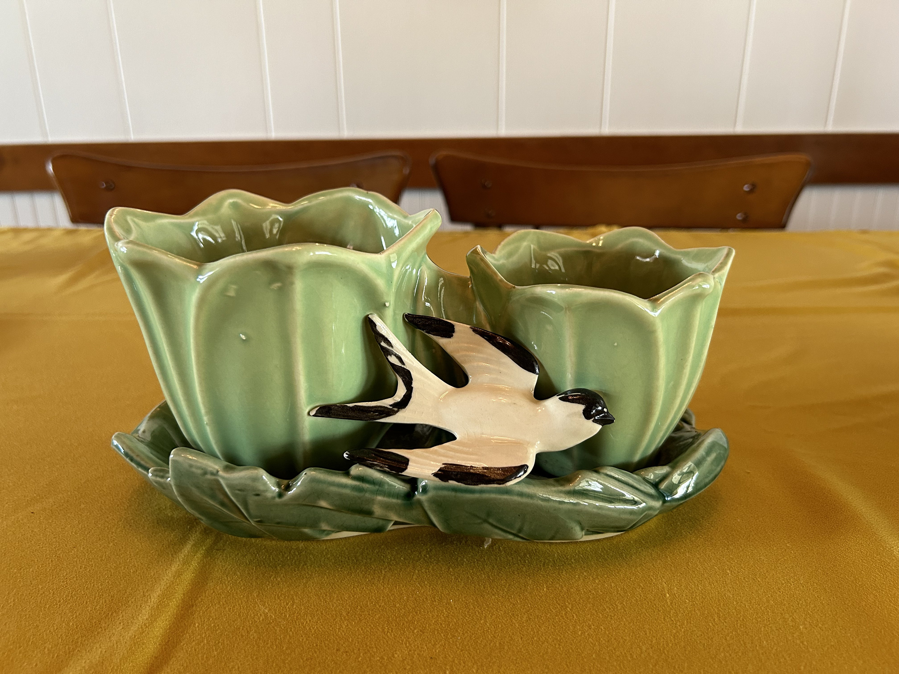 Vintage Mccoy Cabbage Vase With Bird - Etsy