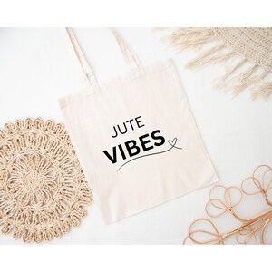 Jutebeutel, Jute Vibes, Geschenk, Freundin, Einkaufstasche, Geschenk, Mama, Tasche, Alltagsbeutel, Statementbeutel, Tragetasche, Vibes