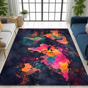 Kids Rug with Map, Kids Room World Rug, Kids Room Map Rug, Baby Room Rug, Kids Room Colorful Rug, Children Room Rug, Kids Play Rug, Gift Rug