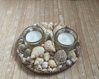 Double shell tea light holder