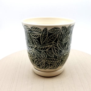 Botanical flower pot, Handmade Ceramic flower pot, Pottery planter