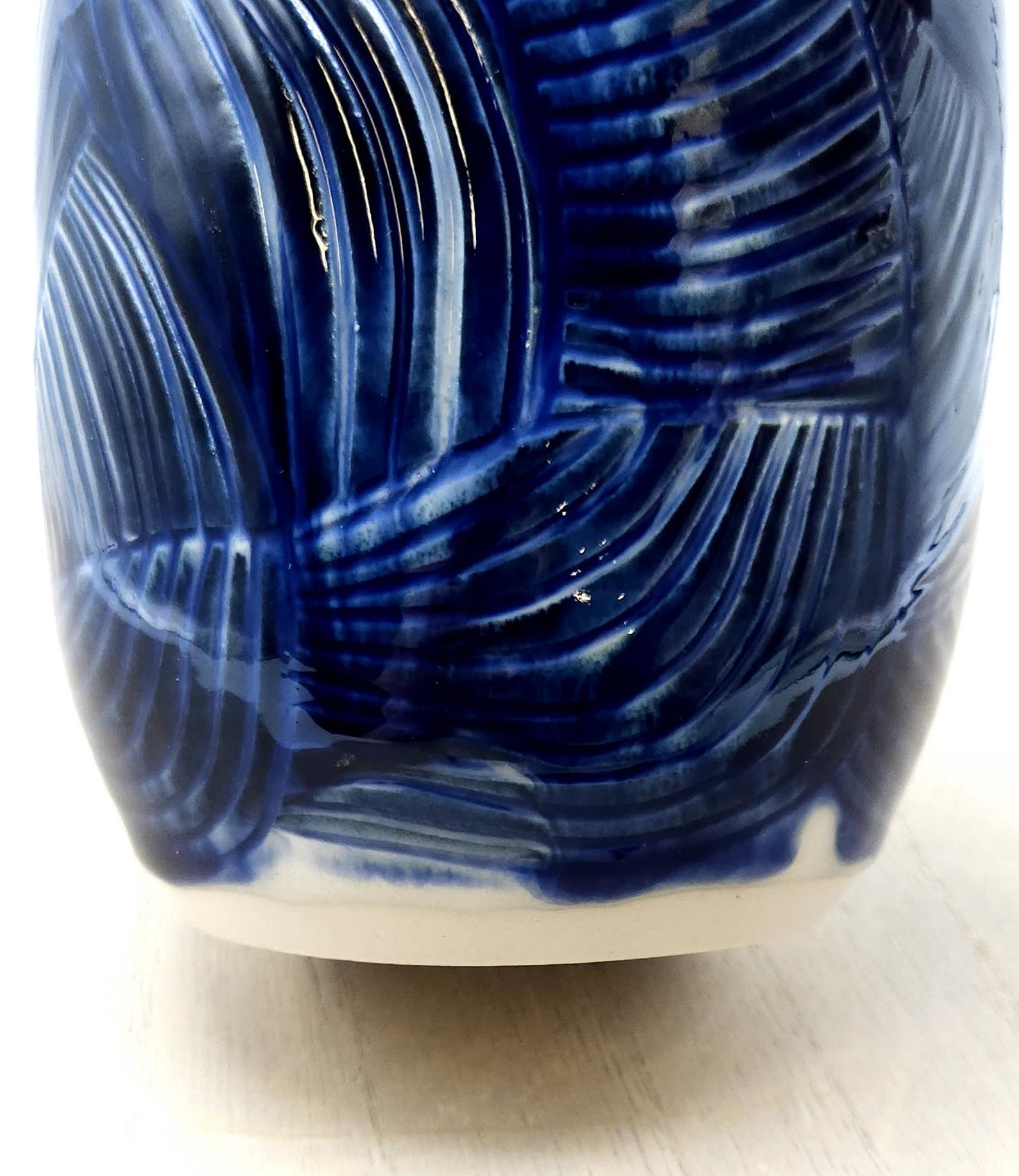 Wave Pattern Navy Blue Vase // Handmade Ceramic Vase - Etsy