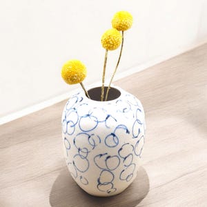 White and Black Polka Dots Vase - Etsy